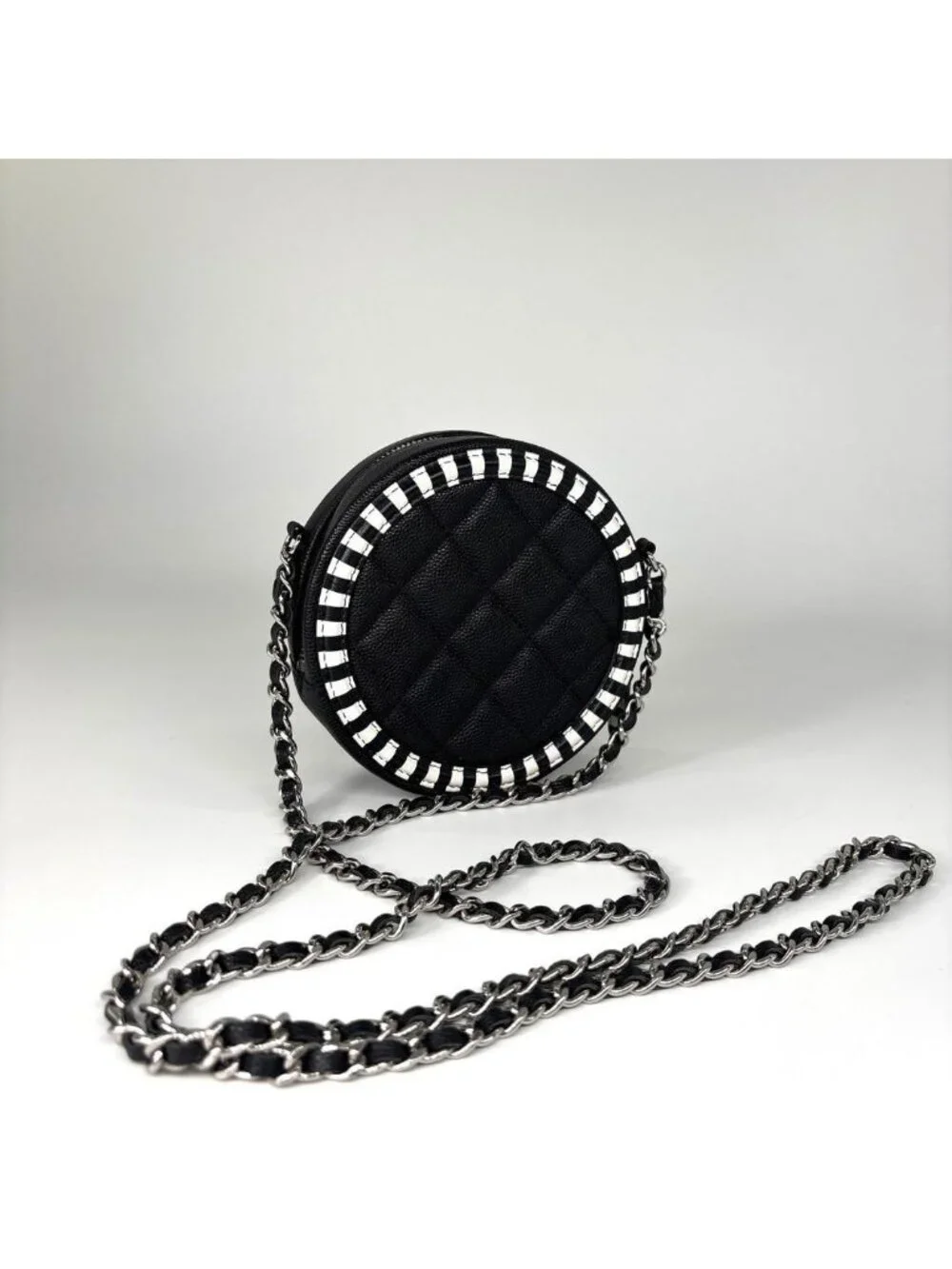 Chanel CC Filigree Caviar Leather Round Shoulder